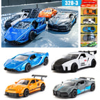 4pcs/set 1:60 Alloy Car Toy 3 Open Doors Back Force Sports Car Model, 320-1, 320-3