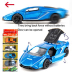 4pcs/set 1:60 Alloy Car Toy 3 Open Doors Back Force Sports Car Model, 320-1, 320-3
