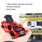 4pcs/set 1:60 Alloy Car Toy 3 Open Doors Back Force Sports Car Model, 320-1, 320-3