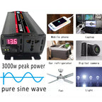 High Power Car Sine Wave Inverter Power Converter, 3000W (Actual 500W) 12V to 220V, 3000W (Actual 500W) 24V to 220V, 3000W (Actual 500W) 48V to 220V, 3000W (Actual 500W) 60V to 220V, 4000W (Actual 800W) 12V to 220V, 4000W (Actual 800W) 24V to 220V     ...