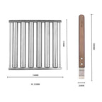 Hot Dog Sausage Grill Stainless Steel Wooden Handle BBQ Rack Kitchen Tools, Hot Dog Sausage Grill