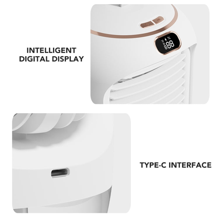 RD22 Rotating Humidification Fan Warm Light Atmosphere Light Automatic Shaking Head with Digital Display Air Cooler