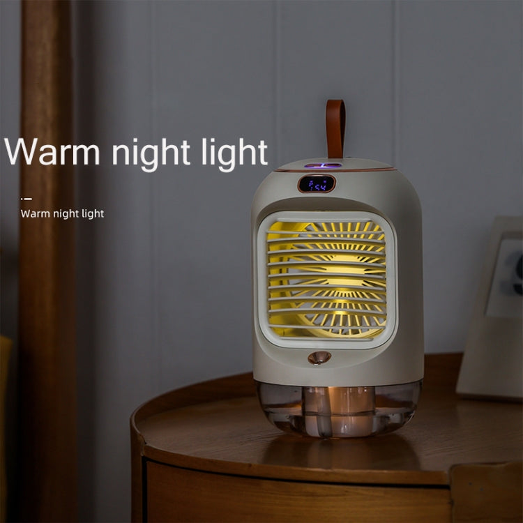 RD22 Rotating Humidification Fan Warm Light Atmosphere Light Automatic Shaking Head with Digital Display Air Cooler