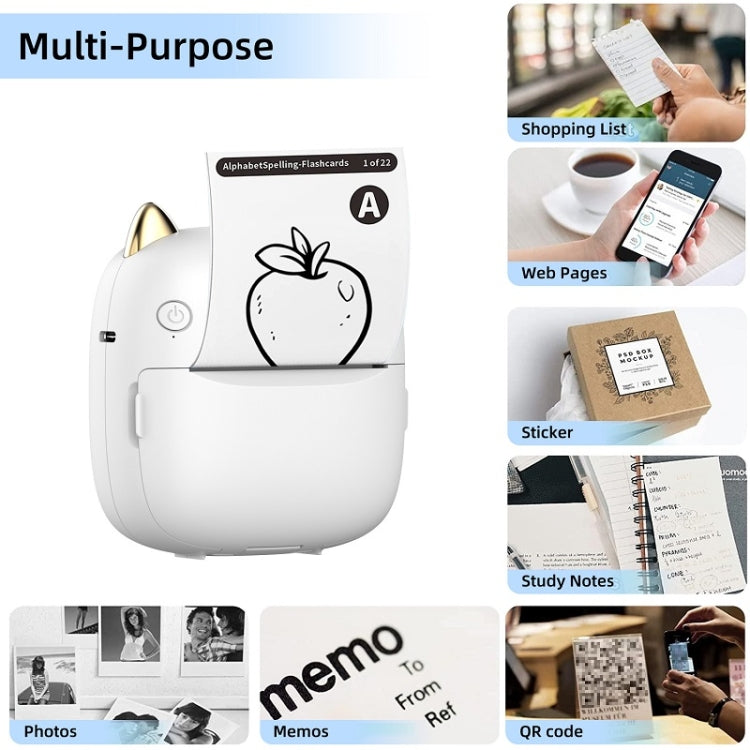 C23 Seven Colors Atmosphere Breathing Light Wireless Thermal Printer, C23 White+5 Rolls Thermal Paper, C23 White+3 Rolls Color Paper, C23 Blue Standard, C23 Blue+5 Rolls Thermal Paper, C23 Blue+3 Rolls Color Paper