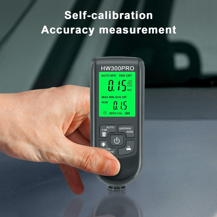 HW-300PRO High Precision Coating Paint Powder Layer Thickness Gauge Anti-slip Paint Film Gauge, HW-300PRO White, HW-300PRO Black