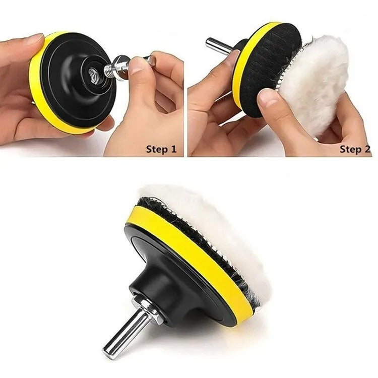 3 Inch Polishing Waxing Pad Sponge Buffing Kit, 22 In 1, 25 In 1, 24 In 1, 24 In 1 With 4 Screws
