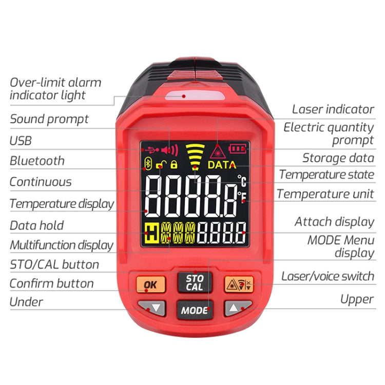 Color Screen Infrared Thermometer Industrial Electronic Thermometer, TASI TA603A -32-1080 degrees Celsius, TASI TA603B -32-1380 degrees Celsius, TASI TA603C -32-1680 degrees Celsius, TASI TA603D -32-1880 degrees Celsius                                 ...