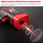 Color Screen Infrared Thermometer Industrial Electronic Thermometer, TASI TA603A -32-1080 degrees Celsius, TASI TA603B -32-1380 degrees Celsius, TASI TA603C -32-1680 degrees Celsius, TASI TA603D -32-1880 degrees Celsius                                 ...