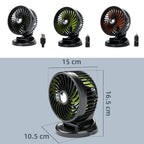 F612 5W Car Rotatable Turntable Silent Fan