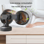 F6026 Large Suction Cup Vehicle-Mounted Double-Head Fan, F6026 USB, F6026 Cigarette Lighter with USB