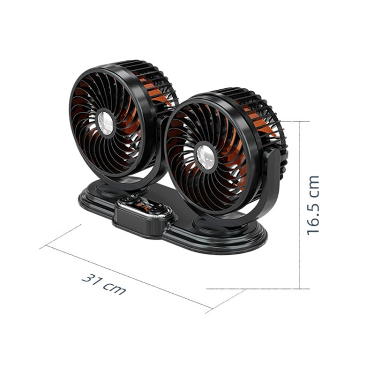 F621 Car Rotatable Turntable Silent Car Double Head Fan, USB, 12V Cigarette Lighter, 24V Cigarette Lighter, High Allocation USB, High Allocation 12V Cigarette Lighter, High Allocation 24V Cigarette Lighter