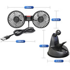 F4206 Suction Cup Double Head Car USB Fan, F4206