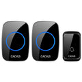 CACAZI A06-DC 1 to 2 Battery Smart Home Wireless Waterproof Doorbell, 1 to 2 (Black), 1 to 2 (White)