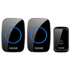 CACAZI A06-DC 1 to 2 Battery Smart Home Wireless Waterproof Doorbell, 1 to 2 (Black), 1 to 2 (White)