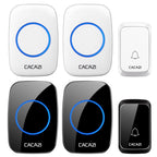 CACAZI A06-DC 1 to 2 Battery Smart Home Wireless Waterproof Doorbell, 1 to 2 (Black), 1 to 2 (White)