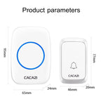 CACAZI A06-DC 1 to 2 Battery Smart Home Wireless Waterproof Doorbell, 1 to 2 (Black), 1 to 2 (White)