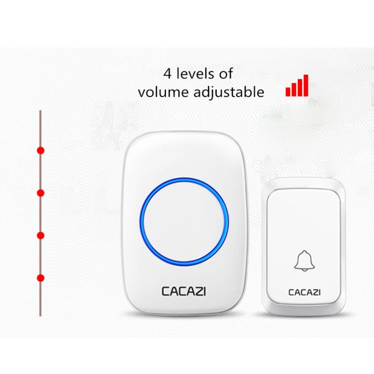 CACAZI A06-DC 1 to 2 Battery Smart Home Wireless Waterproof Doorbell, 1 to 2 (Black), 1 to 2 (White)