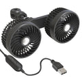 F6207 Car Rear Seat Zip Lock USB Double Head Fan, USB, Cigarette Lighter with USB