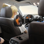 F6207 Car Rear Seat Zip Lock USB Double Head Fan, USB, Cigarette Lighter with USB