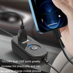 F6207 Car Rear Seat Zip Lock USB Double Head Fan, USB, Cigarette Lighter with USB