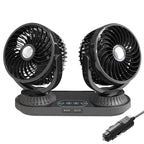 12V/24V Vehicle Electric Oscillating Head Rotatable Double Head Fan, F623U, F623