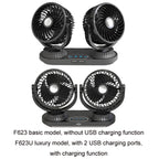 12V/24V Vehicle Electric Oscillating Head Rotatable Double Head Fan, F623U, F623