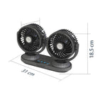 12V/24V Vehicle Electric Oscillating Head Rotatable Double Head Fan, F623U, F623