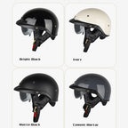 SOMAN Motorcycle Half Helmet Adjustable Helmet With Inner Mirror, M, L, XL, XXL
