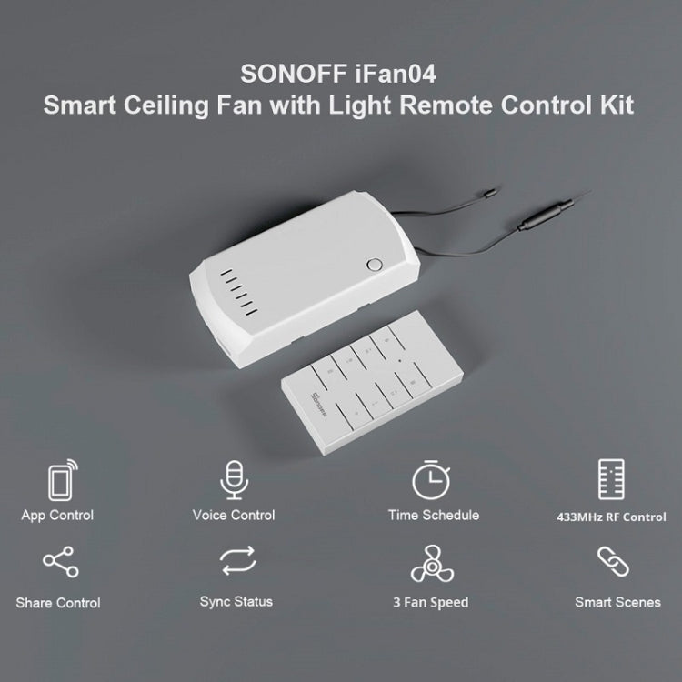 SONOFF iFan04-L APP Remote Control Smart Fan Light Switch Support Tmall Genie (100V-120V)