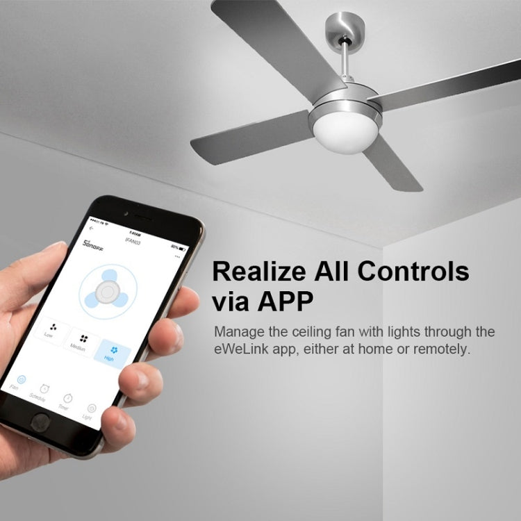 SONOFF iFan04-L APP Remote Control Smart Fan Light Switch Support Tmall Genie (100V-120V)