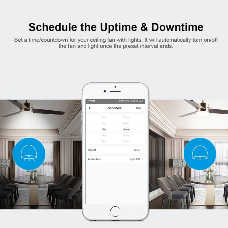 SONOFF iFan04-L APP Remote Control Smart Fan Light Switch Support Tmall Genie (100V-120V)