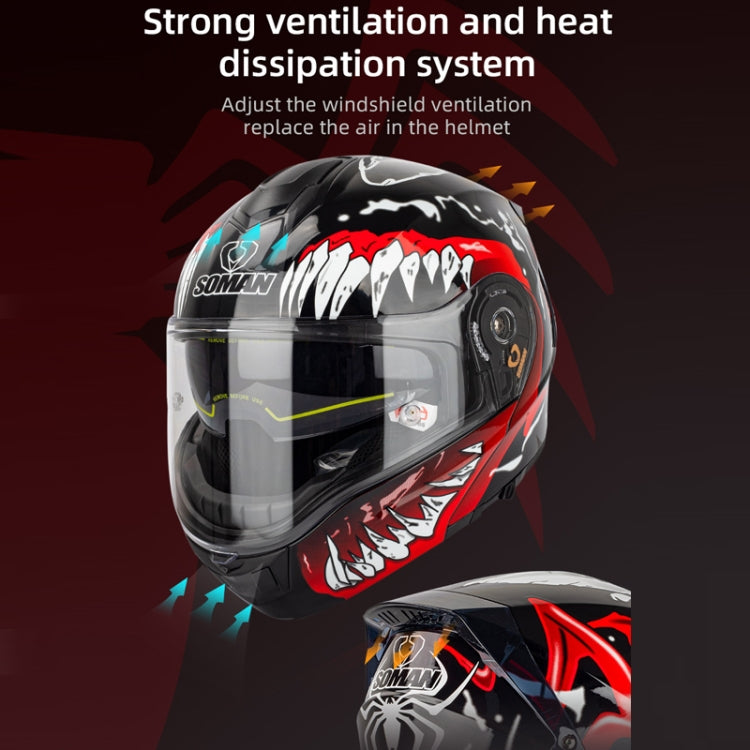 SOMAN Racing Motorcycle Double Lens Riding Safety Helmet, M, L, XL, XXL