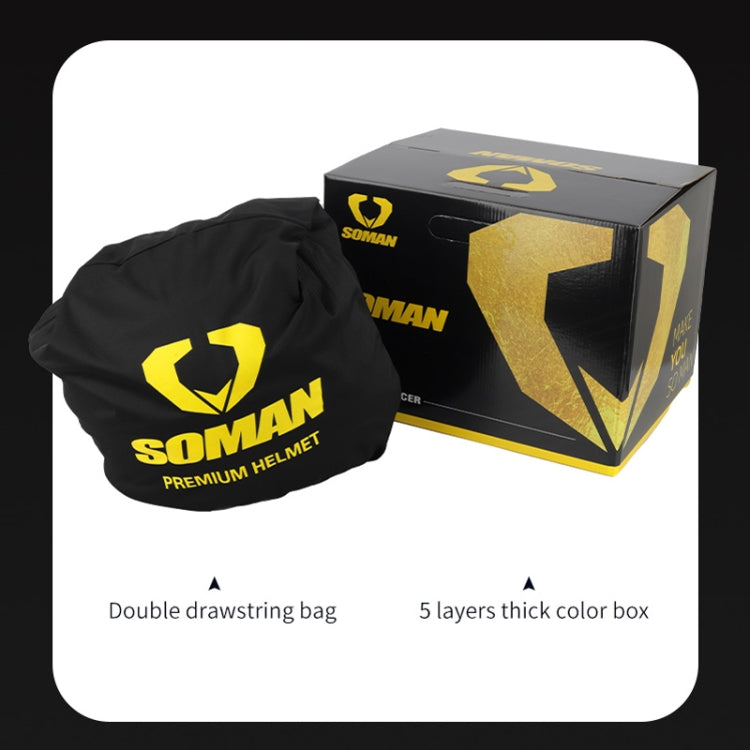 SOMAN Racing Motorcycle Double Lens Riding Safety Helmet, M, L, XL, XXL