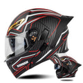 SOMAN Motorcycle Dual Lens Riding Peel-Off Full Coverage Helmet, XXL