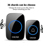 CACAZI A10DC 1 To 2 Battery Type Home Smart Waterproof Electronic Wireless Doorbell, Built-in battery