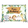 Animal Kids Birthday Party Backdrop Cloth Tapestry Decoration Backdrop Banner Cloth, 150x100cm, 180x110cm, 180x180cm, 210x150cm, 210x180cm