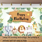 Animal Kids Birthday Party Backdrop Cloth Tapestry Decoration Backdrop Banner Cloth, 150x100cm, 180x110cm, 180x180cm, 210x150cm, 210x180cm