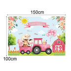 150 x 100cm Farm Animal Truck Backdrop Boy Happy Birthday Background Party Decorations, 150 x 100cm Farm Animal Truck