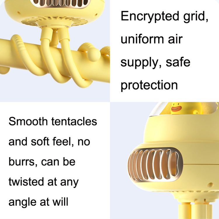 Shaking Head Stroller Fan Leafless Octopus Mute Portable Mini Fan, Normal Version (Yellow), Normal Version (Pink), Normal Version (White), Shaking Head Version (Yellow), Shaking Head Version (Pink), Shaking Head Version (White)