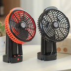Outdoor Camping USB Charging Fan Tent Swing Head Fan With Tripod LED Light