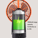 Outdoor Camping USB Charging Fan Tent Swing Head Fan With Tripod LED Light