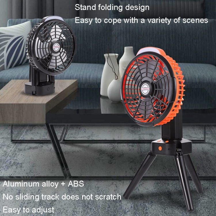 Outdoor Camping USB Charging Fan Tent Swing Head Fan With Tripod LED Light
