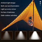 Outdoor Camping USB Charging Fan Tent Swing Head Fan With Tripod LED Light