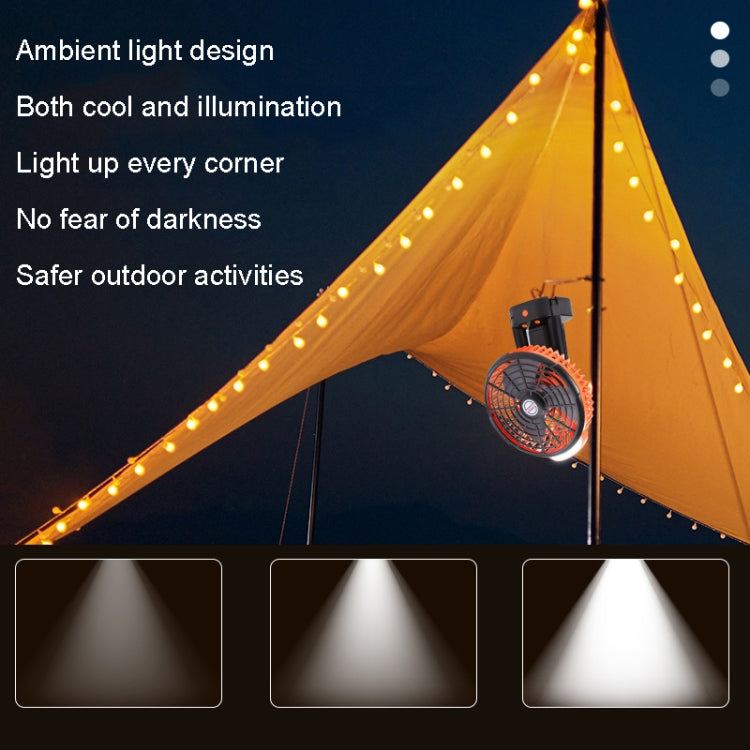 Outdoor Camping USB Charging Fan Tent Swing Head Fan With Tripod LED Light