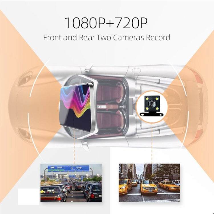 Anytek A6 5 inch HD Dual Record Lens Driving Recorder Car Rear View Mirror Image Car, A6