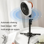 ZK-01 7 Inch Outdoor Camping LED Light Tripod Fan Portable Multifunctional Power Bank Hanging Fan