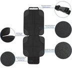 2pcs Child Car Seat Protector Non-Slip Base Material + Waterproof 600D Fabric, Red Line, Black Line