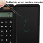 Solar Calculator Handwriting Board Learning Office Portable Folding LCD Writing Board, Solar & Button Battery