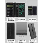 Solar Calculator Handwriting Board Learning Office Portable Folding LCD Writing Board, Solar & Button Battery