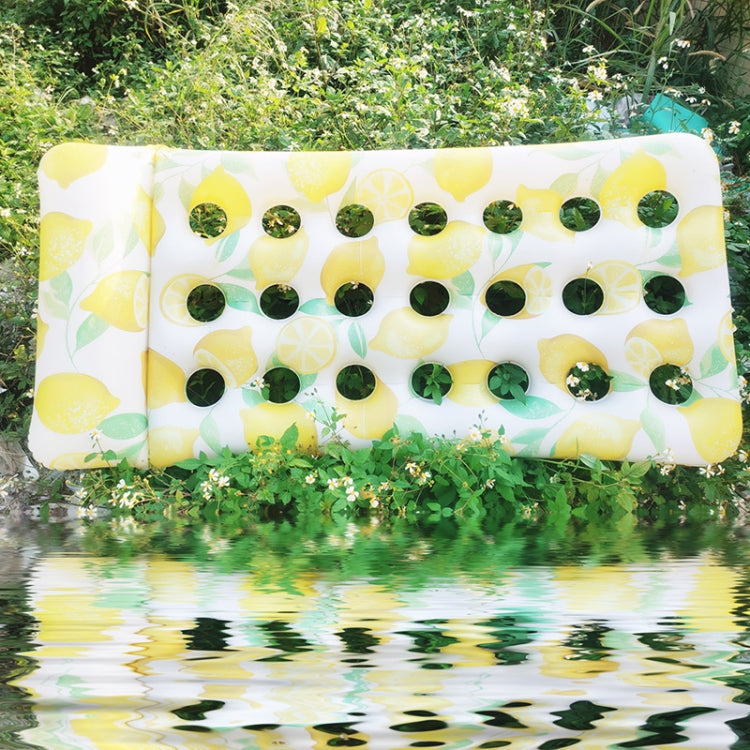 Inflatable Lemon Float Row Hole Water Bed Lounge Chair, 172 x 80cm Lemon
